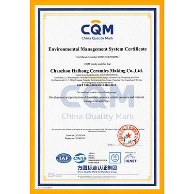 ISO 14001 Environmental Management System Certificate(English)